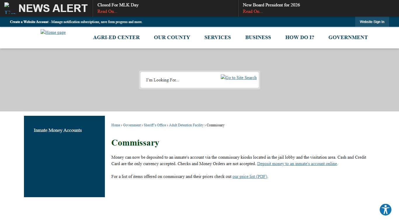 Commissary | DeSoto County, MS - Official Website
