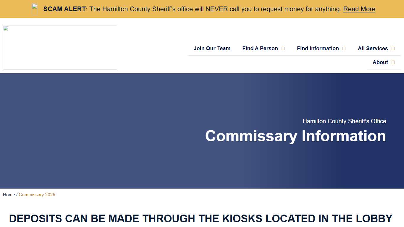 Commissary 2025 - Hamilton County Sheriff's Office